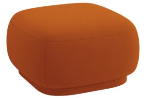 Cosmopolitan Design Terakotově oranžov&aacute; sametov&aacute; podnožka Camden 65 x 65 cm
