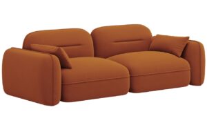 Cosmopolitan Design Terakotově oranžov&aacute; sametov&aacute; trojm&iacute;stn&aacute; pohovka Sydney 230 cm