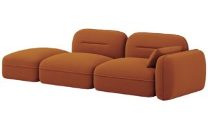 Cosmopolitan Design Terakotově oranžov&aacute; sametov&aacute; trojm&iacute;stn&aacute; pohovka Sydney 295 cm