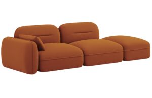 Cosmopolitan Design Terakotově oranžov&aacute; sametov&aacute; trojm&iacute;stn&aacute; pohovka Sydney 295 cm