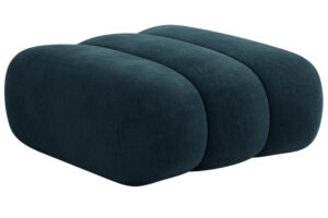 Cosmopolitan Design Tmavě modr&aacute; sametov&aacute; podnožka Koge 95 x 95 cm