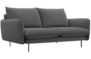 Cosmopolitan Design Tmavě &scaron;ed&aacute; čalouněn&aacute; dvoum&iacute;stn&aacute; pohovka Vienna 160 cm