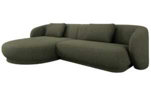 Cosmopolitan Design Zelen&aacute; čalouněn&aacute; rohov&aacute; pohovka Camden 289 cm