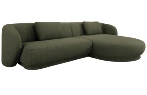 Cosmopolitan Design Zelen&aacute; čalouněn&aacute; rohov&aacute; pohovka Camden 289 cm