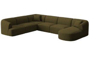 Cosmopolitan Design Zelen&aacute; čalouněn&aacute; rohov&aacute; pohovka Campi 330 cm