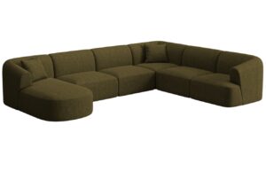 Cosmopolitan Design Zelen&aacute; čalouněn&aacute; rohov&aacute; pohovka Campi 330 cm