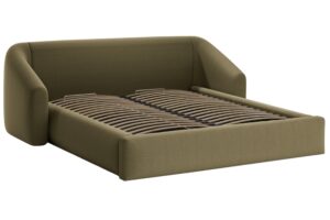 Cosmopolitan Design Zelen&aacute; dvoulůžkov&aacute; postel Campi 160 x 200 cm s &uacute;ložn&yacute;m prostorem