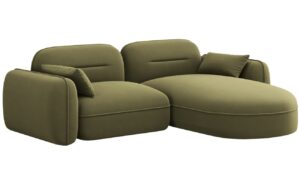 Cosmopolitan Design Zelen&aacute; sametov&aacute; rohov&aacute; pohovka Sydney 230 cm