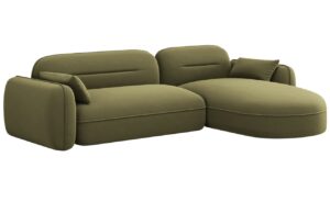 Cosmopolitan Design Zelen&aacute; sametov&aacute; rohov&aacute; pohovka Sydney 275 cm