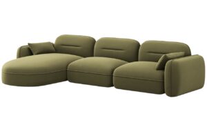 Cosmopolitan Design Zelen&aacute; sametov&aacute; rohov&aacute; pohovka Sydney 320 cm