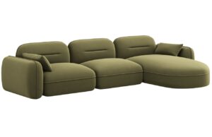 Cosmopolitan Design Zelen&aacute; sametov&aacute; rohov&aacute; pohovka Sydney 320 cm