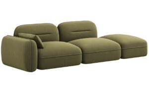 Cosmopolitan Design Zelen&aacute; sametov&aacute; trojm&iacute;stn&aacute; pohovka Sydney 295 cm