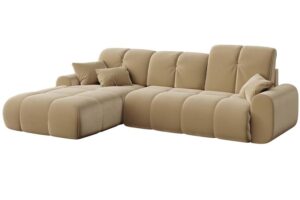 Devichy B&eacute;žov&aacute; sametov&aacute; rohov&aacute; pohovka Tous 290 cm