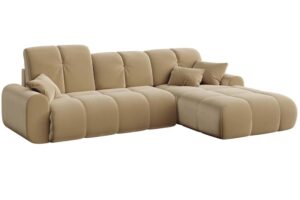 Devichy B&eacute;žov&aacute; sametov&aacute; rohov&aacute; pohovka Tous 290 cm