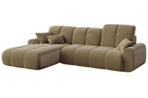 Devichy Hněd&aacute; sametov&aacute; rozkl&aacute;dac&iacute; pohovka Tous 290 cm