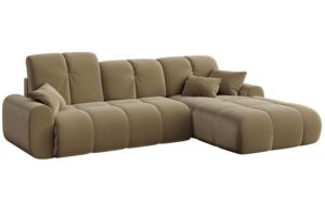 Devichy Hněd&aacute; sametov&aacute; rozkl&aacute;dac&iacute; pohovka Tous 290 cm