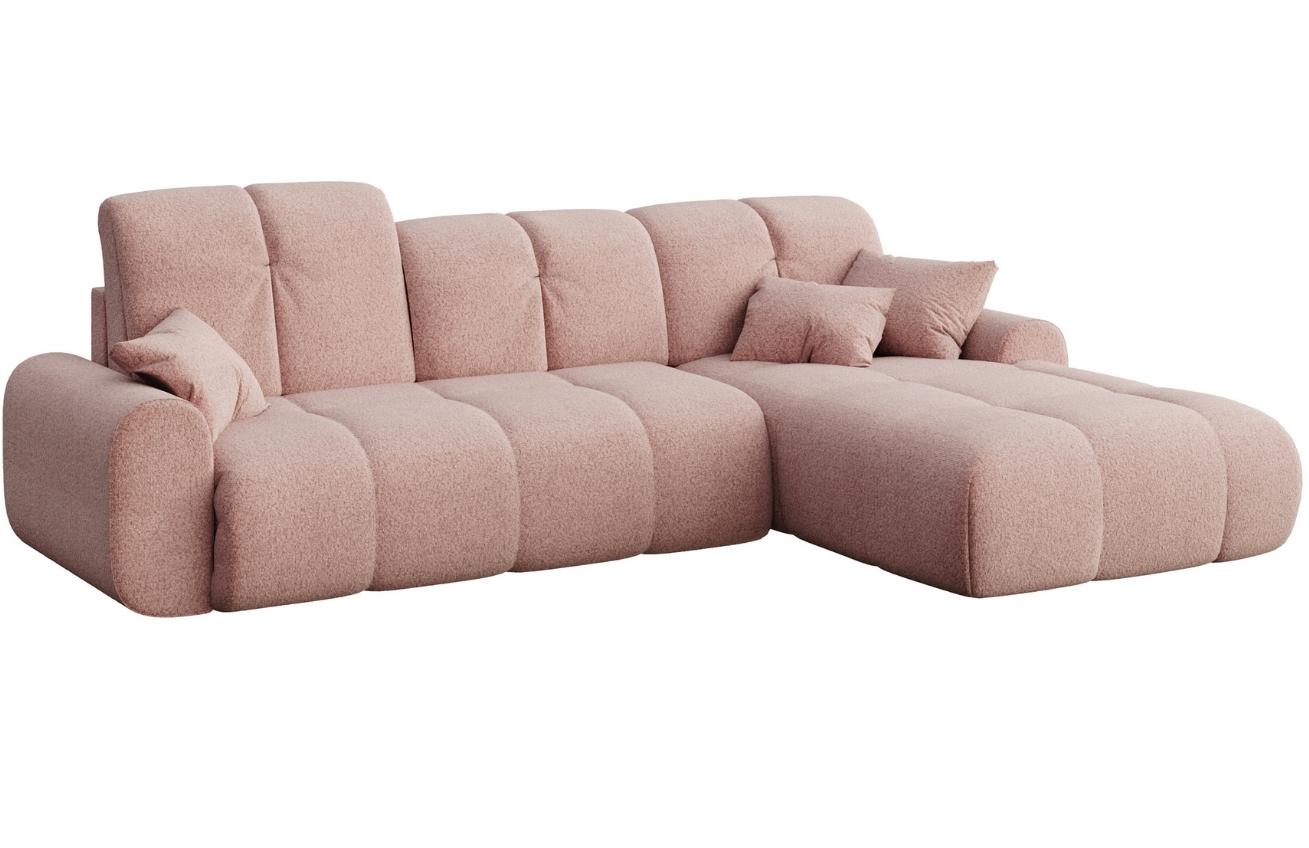 Devichy Růžová bouclé rozkládací pohovka Tous 290 cm