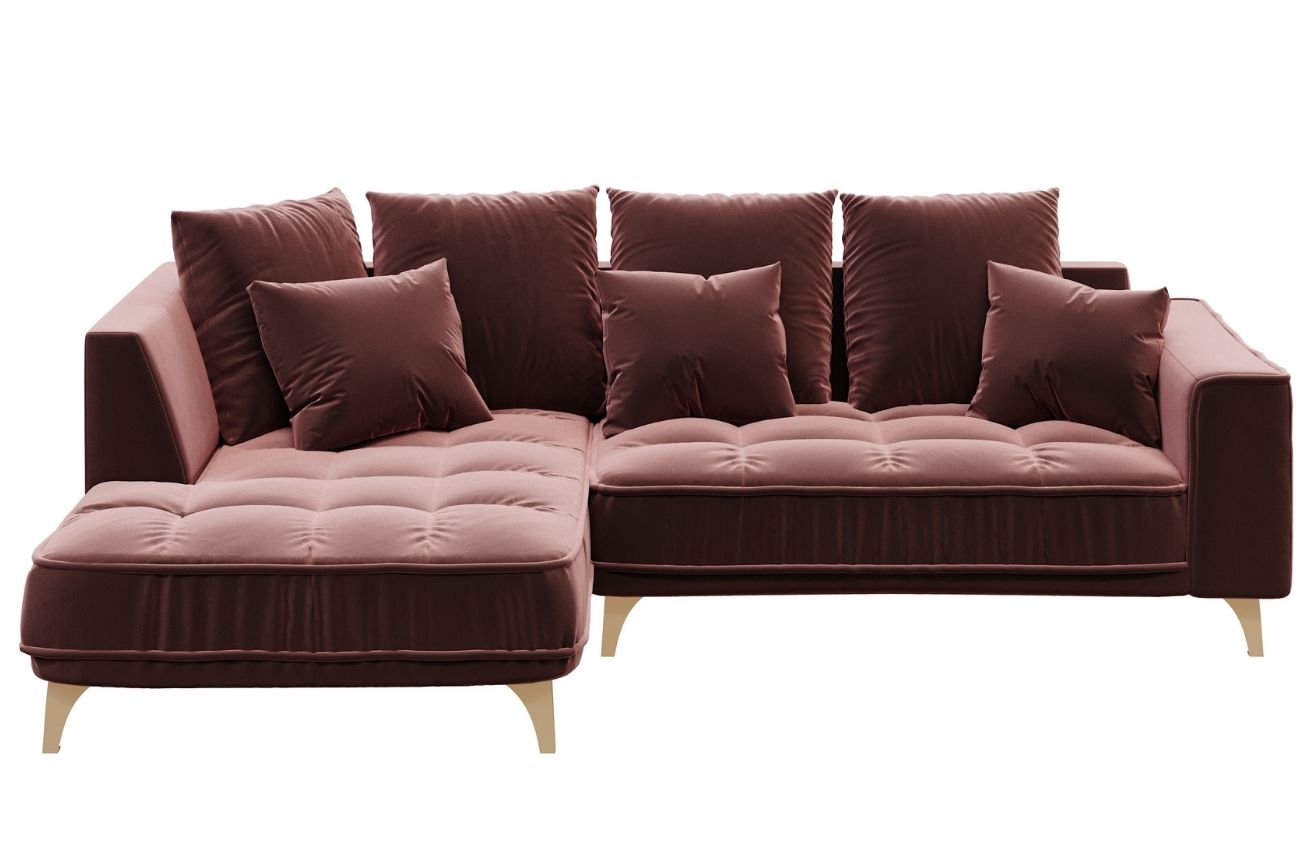 Devichy Sametová rohová pohovka Chloe 256 cm