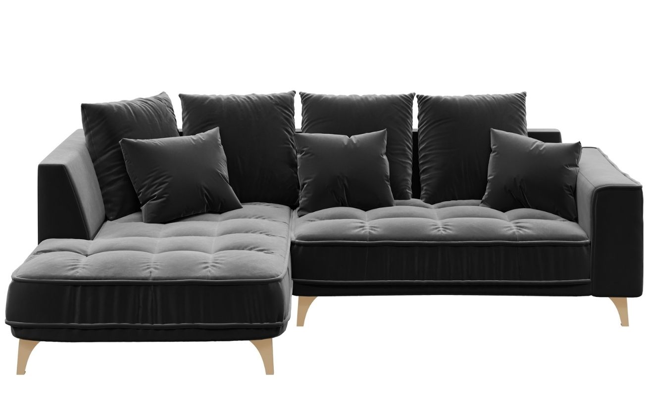 Devichy Sametová rohová pohovka Chloe 256 cm