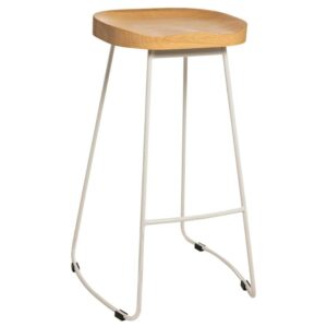 Dřevěn&aacute; barov&aacute; židle Somcasa Joel s b&iacute;lou podnož&iacute; 66 cm