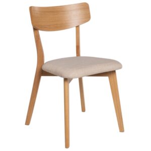 Dřevěn&aacute; j&iacute;deln&iacute; židle Somcasa Keira s b&eacute;žov&yacute;m sed&aacute;kem
