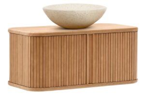 Dřevěn&aacute; umyvadlov&aacute; skř&iacute;ňka Kave Home Mailen 90 x 45 cm