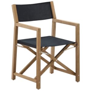 Dřevěn&aacute; zahradn&iacute; skl&aacute;dac&iacute; židle Kave Home Vilara s čern&yacute;m sed&aacute;kem