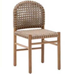 Dřevěn&aacute; zahradn&iacute; židle Kave Home Tavira s v&yacute;pletem