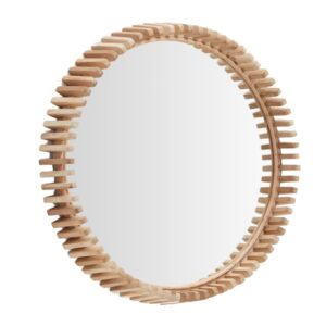 Dřevěn&eacute; z&aacute;věsn&eacute; zrcadlo Kave Home Polke 60 cm