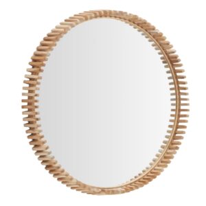 Dřevěn&eacute; z&aacute;věsn&eacute; zrcadlo Kave Home Polke 80 cm