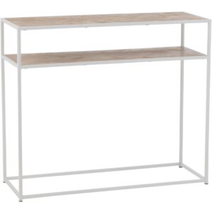 Dřevěn&yacute; toaletn&iacute; stolek J-line Zigtem 100 x 35 cm s b&iacute;lou konstrukc&iacute;