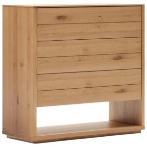 Dubov&aacute; komoda Kave Home Alguema 100 x 40 cm se z&aacute;suvkami