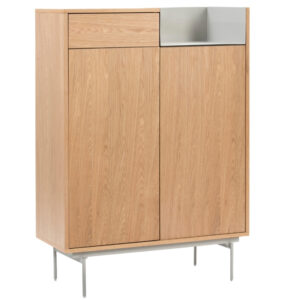 Dubov&aacute; komoda Teulat Valley 92 x 40 cm se světle &scaron;ed&yacute;m dekorem