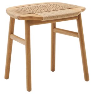 Dubov&aacute; stolička s v&yacute;pletem Kave Home Enit 43 cm