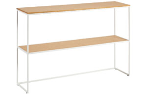 Dubov&yacute; toaletn&iacute; stolek Kave Home Yoana 120 x 30 cm s b&iacute;lou podnož&iacute;