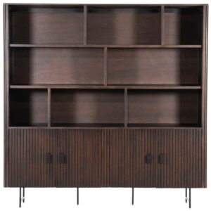 Eleonora Hněd&aacute; dřevěn&aacute; knihovna Remi 200 x 200 cm