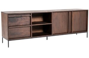 Eleonora Hněd&yacute; dřevěn&yacute; TV stolek Jimmy 180 x 40 cm