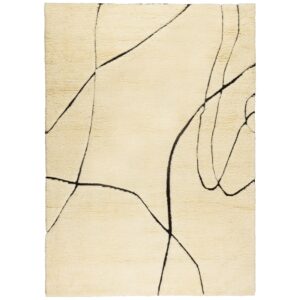 FEST Amsterdam B&iacute;lo-čern&yacute; vlněn&yacute; koberec Sign 160 x 230 cm