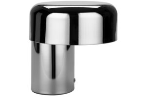 FEST Amsterdam Stř&iacute;brn&aacute; kovov&aacute; nab&iacute;jec&iacute; stoln&iacute; LED lampa Scoop