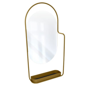 Fermob Hněd&eacute; kovov&eacute; z&aacute;věsn&eacute; zrcadlo Itac 80 x 38 cm