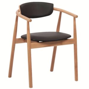 FormWood Dubov&aacute; j&iacute;deln&iacute; židle Grayson s černou koženkou