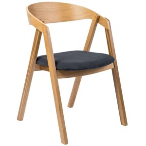 FormWood Dubov&eacute; křeslo Henry s &scaron;ed&yacute;m čalouněn&yacute;m sed&aacute;kem