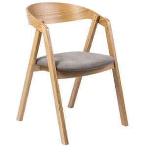 FormWood Dubov&eacute; křeslo Henry se světle &scaron;ed&yacute;m čalouněn&yacute;m sed&aacute;kem