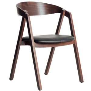 FormWood Ořechov&eacute; křeslo Henry s matně černou koženkou