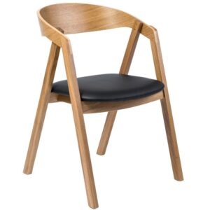 FormWood Př&iacute;rodn&iacute; dubov&eacute; křeslo Henry s černou koženkou