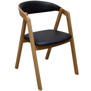 FormWood Př&iacute;rodn&iacute; dubov&eacute; křeslo Henry s černou koženkou II.