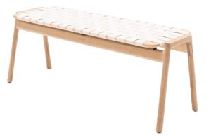 Gazzda B&iacute;l&aacute; dubov&aacute; lavice Klupa 120 cm s v&yacute;pletem