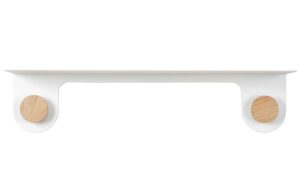 Gazzda B&iacute;l&aacute; kovov&aacute; n&aacute;stěnn&aacute; police Hook 13 x 60 cm