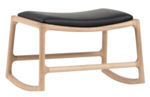 Gazzda Čern&aacute; kožen&aacute; podnožka Dedo 62 x 46 cm