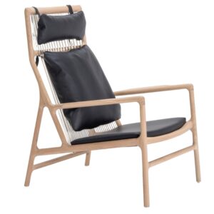 Gazzda Čern&eacute; kožen&eacute; lounge křeslo Dedo